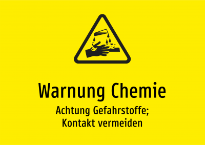 Warnung Chemie - Achtung Gefahrstoffe; Kontakt vermeiden