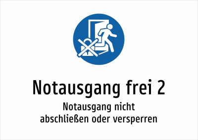 Notausgang frei 2 - Notausgang nicht abschließen oder versperren