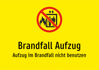 Brandfall Aufzug - Aufzug im Brandfall nicht benutzen