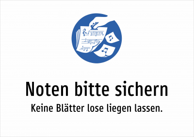 Noten bitte sichern - Keine Blätter lose liegen lassen.