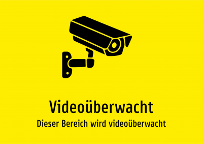 Videoüberwacht - Dieser Bereich wird videoüberwacht