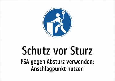 Schutz vor Sturz - PSA gegen Absturz verwenden; Anschlagpunkt nutzen
