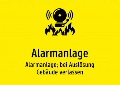 Alarmanlage - Alarmanlage; bei Auslösung Gebäude verlassen
