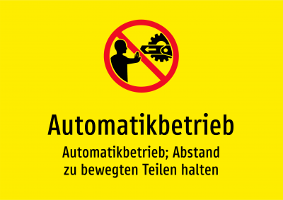 Automatikbetrieb - Automatikbetrieb; Abstand zu bewegten Teilen halten