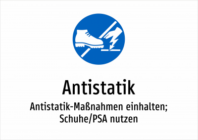 Antistatik - Antistatik-Maßnahmen einhalten; Schuhe/PSA nutzen