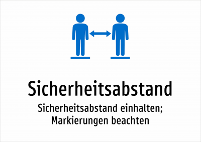 Sicherheitsabstand - Sicherheitsabstand einhalten; Markierungen beachten