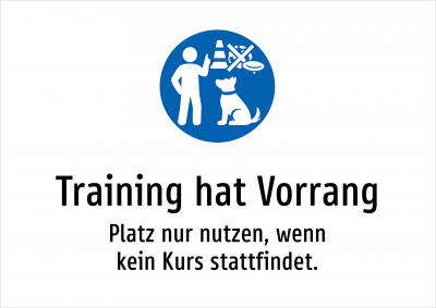 Training hat Vorrang - Platz nur nutzen, wenn kein Kurs stattfindet.
