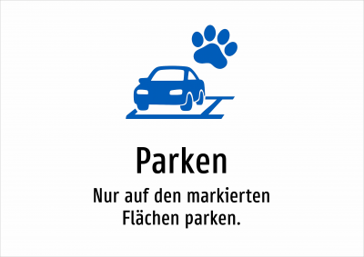 Parken - Nur auf den markierten Flächen parken.
