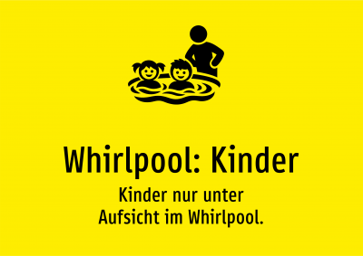 Whirlpool: Kinder - Kinder nur unter Aufsicht im Whirlpool.
