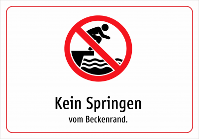 Kein Springen - vom Beckenrand.