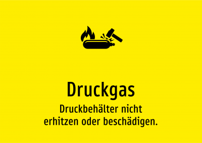 Druckgas - Druckbehälter nicht erhitzen oder beschädigen.