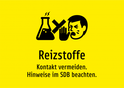 Reizstoffe - Kontakt vermeiden. Hinweise im SDB beachten.