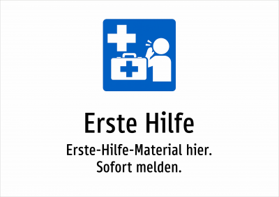 Erste Hilfe - Erste-Hilfe-Material hier. Sofort melden.