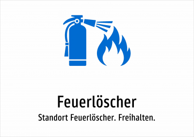 Feuerlöscher - Standort Feuerlöscher. Freihalten.