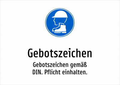 Gebotszeichen - Gebotszeichen gemäß DIN. Pflicht einhalten.