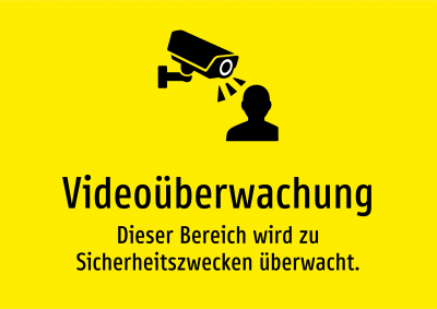 Videoüberwachung - Dieser Bereich wird zu Sicherheitszwecken überwacht.