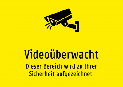 Videoüberwacht - Dieser Bereich wird zu Ihrer Sicherheit aufgezeichnet.