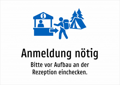 Anmeldung nötig - Bitte vor Aufbau an der Rezeption einchecken.