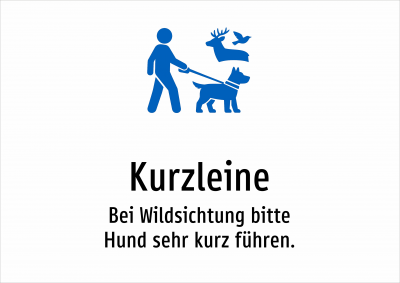 Kurzleine - Bei Wildsichtung bitte Hund sehr kurz führen.
