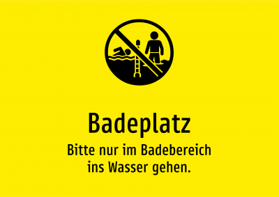 Badeplatz - Bitte nur im Badebereich ins Wasser gehen.