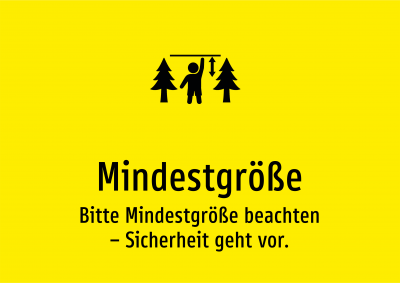 Mindestgröße - Bitte Mindestgröße beachten – Sicherheit geht vor.