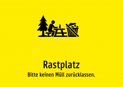 Rastplatz - Bitte keinen Müll zurücklassen.
