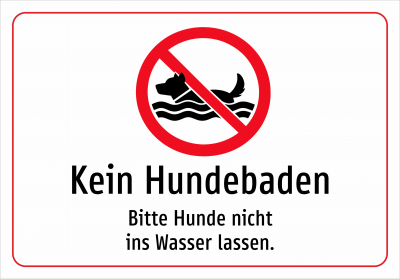 Kein Hundebaden - Bitte Hunde nicht ins Wasser lassen.