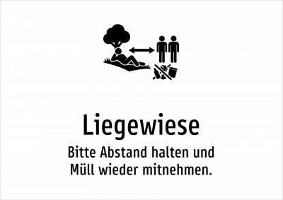 Liegewiese - Bitte Abstand halten und Müll wieder mitnehmen.
