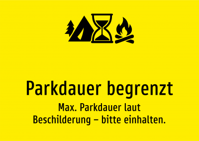 Parkdauer begrenzt - Max. Parkdauer laut Beschilderung – bitte einhalten.