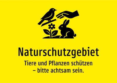 Naturschutzgebiet - Tiere und Pflanzen schützen – bitte achtsam sein.