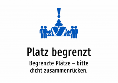 Platz begrenzt - Begrenzte Plätze – bitte dicht zusammenrücken.