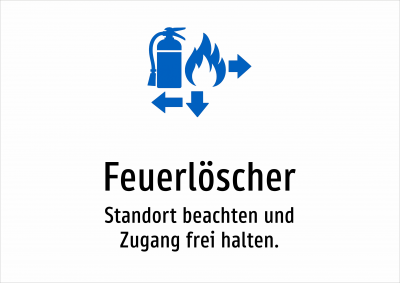Feuerlöscher - Standort beachten und Zugang frei halten.