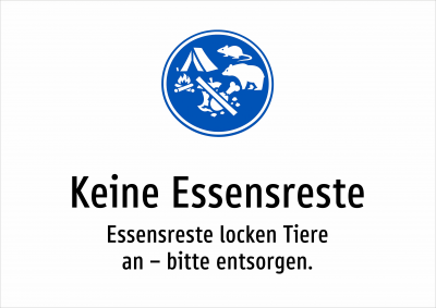 Keine Essensreste - Essensreste locken Tiere an – bitte entsorgen.