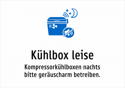 Kühlbox leise - Kompressorkühlboxen nachts bitte geräuscharm betreiben.