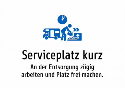 Serviceplatz kurz - An der Entsorgung zügig arbeiten und Platz frei machen.