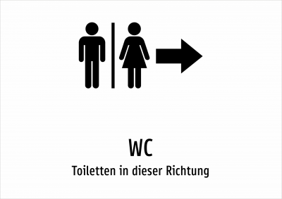 WC - Toiletten in dieser Richtung