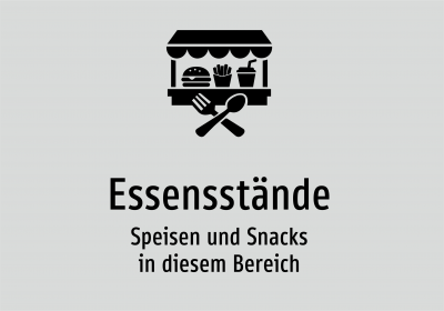 Essensstände - Speisen und Snacks in diesem Bereich