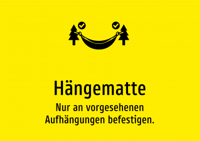 Hängematte - Nur an vorgesehenen Aufhängungen befestigen.