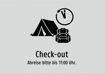 Check-out - Abreise bitte bis 11:00 Uhr.