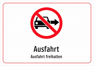 Ausfahrt - Ausfahrt freihalten