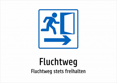 Fluchtweg - Fluchtweg stets freihalten