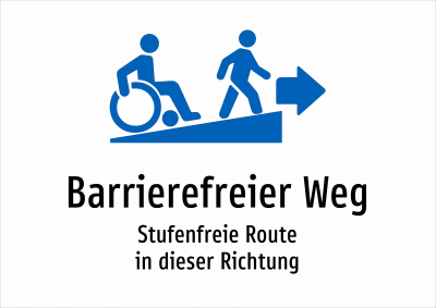 Barrierefreier Weg - Stufenfreie Route in dieser Richtung
