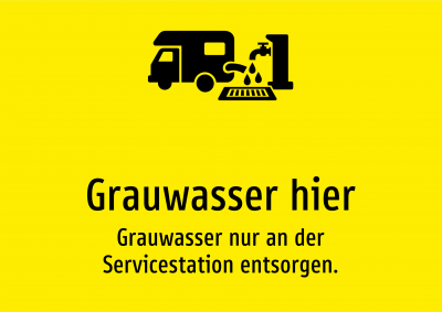Grauwasser hier - Grauwasser nur an der Servicestation entsorgen.
