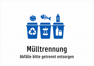 Mülltrennung - Abfälle bitte getrennt entsorgen