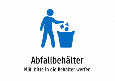Abfallbehälter - Müll bitte in die Behälter werfen