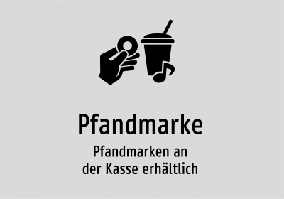 Pfandmarke - Pfandmarken an der Kasse erhältlich