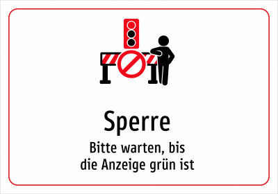 Sperre - Bitte warten, bis die Anzeige grün ist