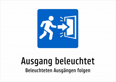 Ausgang beleuchtet - Beleuchteten Ausgängen folgen