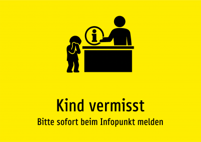 Kind vermisst - Bitte sofort beim Infopunkt melden