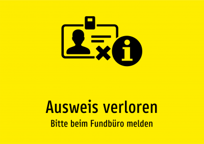 Ausweis verloren - Bitte beim Fundbüro melden